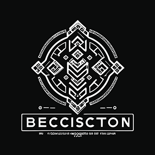 Clean, modern, logo for a blockchain verification service. vector, black and white