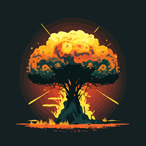 atomic explosion vector image