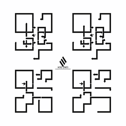 scheme and plot to take over logo, 2d , black on white background vector