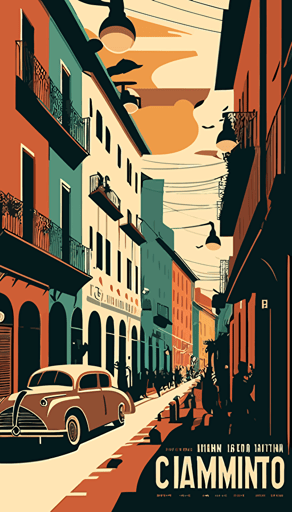 caminito street themed city vector style