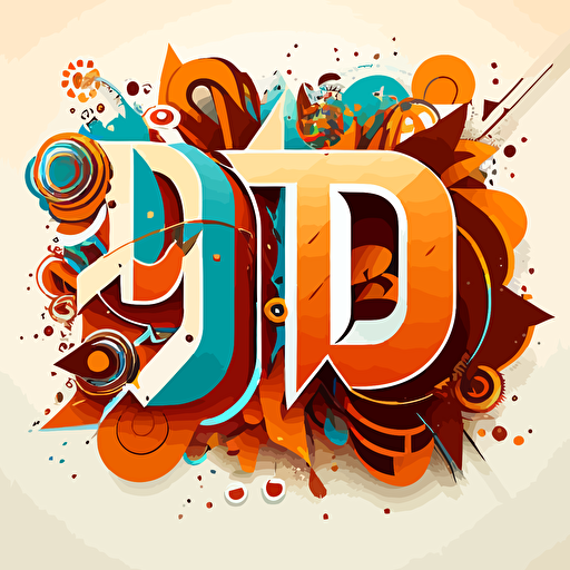 vector with the letters "D" for young people