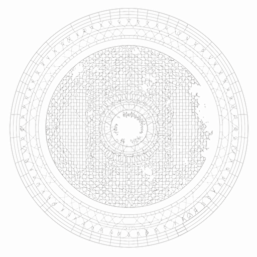 basic simple minimal line pixel art circle mandala, vector, line, one color