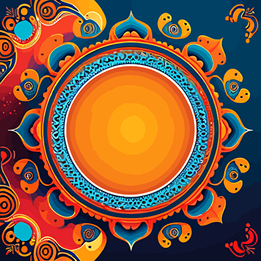 frame vector of bright indian motive