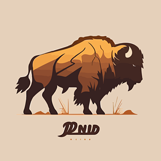bison logo simple and modern vector 2d