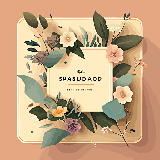 square Instagram ad with soft passtel coloured background and some vector leaves and flowers popped onto the corners