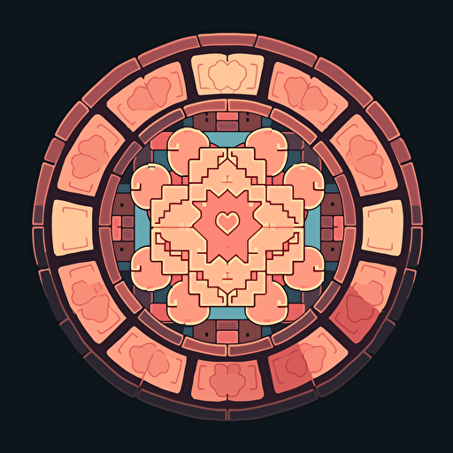 Tiled love hub, flat, vector, no background