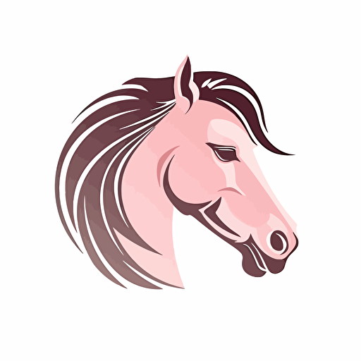 horse logo for girls, vector isolated on white