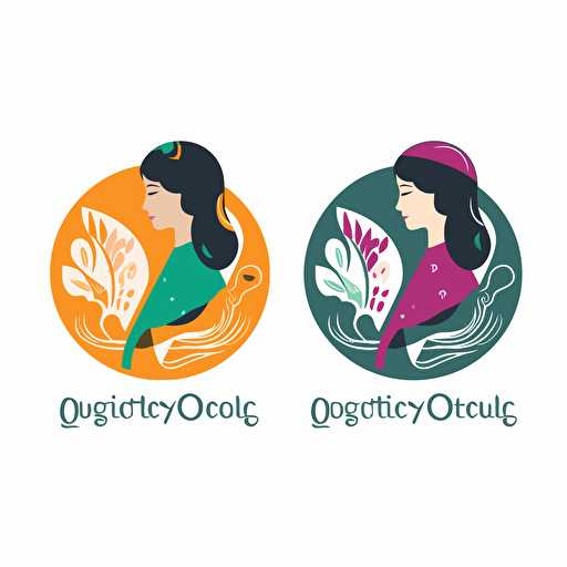 vector logo for obstetrics and gynecology doctor, colourful