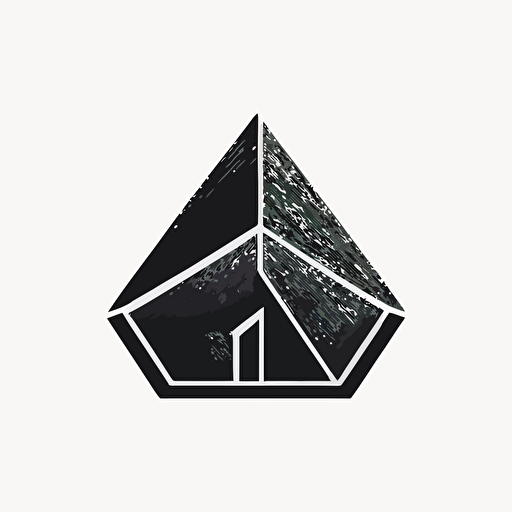 Geometric iconic logo of house roof black vector, on whit backgroynd