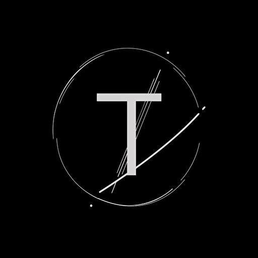 minimlstic logo of letter "t", needle, thread insperation, clothing insperation, vector