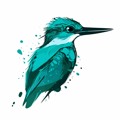 logo of common kingfisher, Yoji Shinkawa, minimalistic, vector drawing