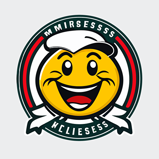 a sports mascot logo of mr. kisses, a smiley face, simple, vector