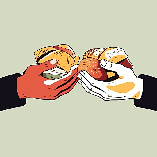 hands feast bumping vector simple