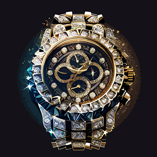 vector logo of an expensive iced out watch