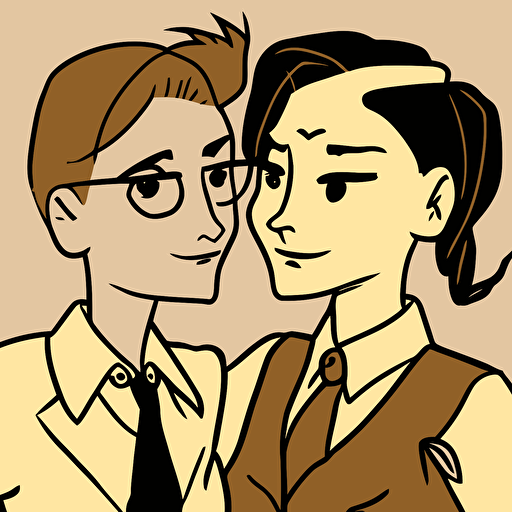 a funny, simple vector image representing lesbians