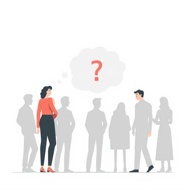 people pondering a question with 