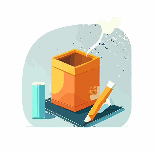 cigarette,no anything,still life,white background,,Flat Illustration Style,cartoon,Vector