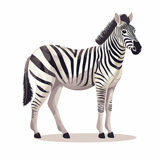 zebra, detailed, cartoon style, 2d watercolor clipart vector, creative and imaginative, hd, white background