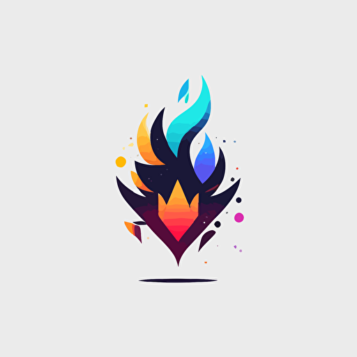 digital magic, minimalistic logo, simple shapes, magic effects, multi color, style vector