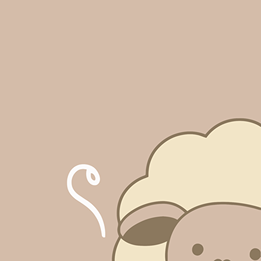 cute sheep kawaii style, vector, simple