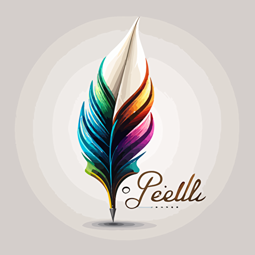 black and white penicil with colorful tip logo, white background, vector image