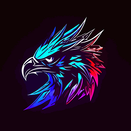 a logo of a crystal eagle head, designed in esports illustration style, minimalist, vector art