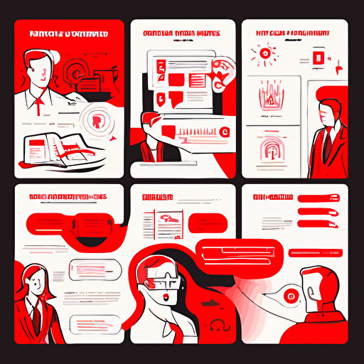 the concept of user stories, vector corporate style, red accents