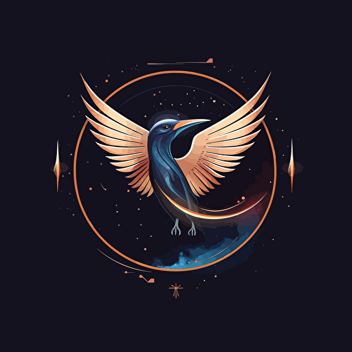 auto letter generator startup logo, bird Inc.-inspired refinement, minimalist celestial elements, contemporary atmosphere, vector illustration, Adobe Illustrator