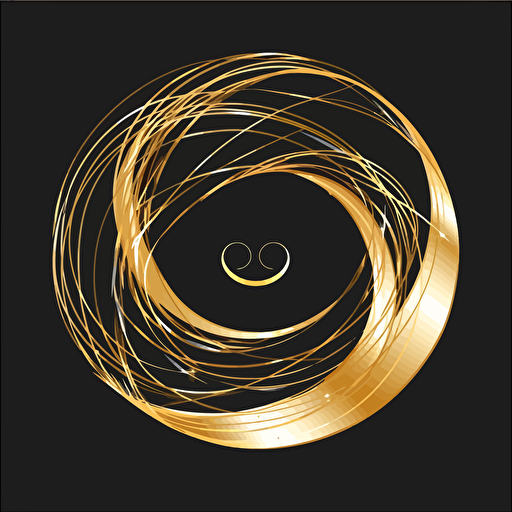 logo thin, creative gold circle, vector, transparent background