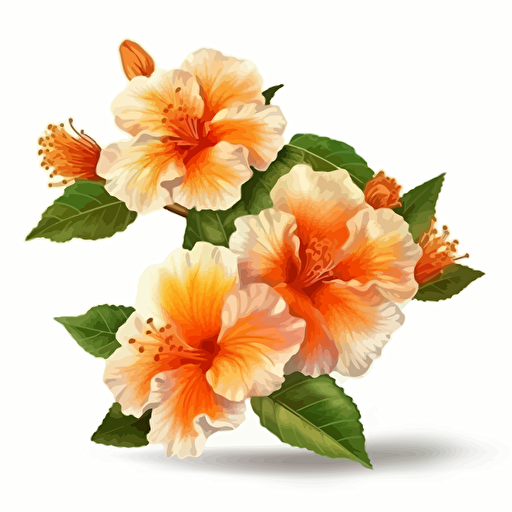 vector orange sub cordia cordata flower white background