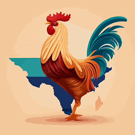 logo de un gallo con una texana en vector