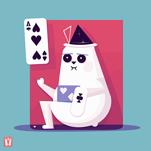 Chowder cartoon, Chowder as a playing card, trading card, minimalist, simple, painting, vector, illustration, vibrant colors
