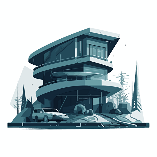 A vector of a futuristic house, svg