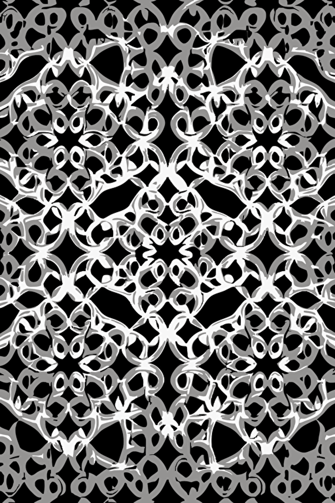 white water caustics on black background, symmetrical repeating pattern, vector,