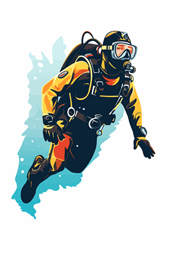 scuba diver, svg, vector, white background