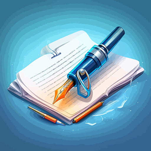 vector logo for translator documents pens papers keyboard