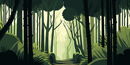 bamboo forest in vector draw style