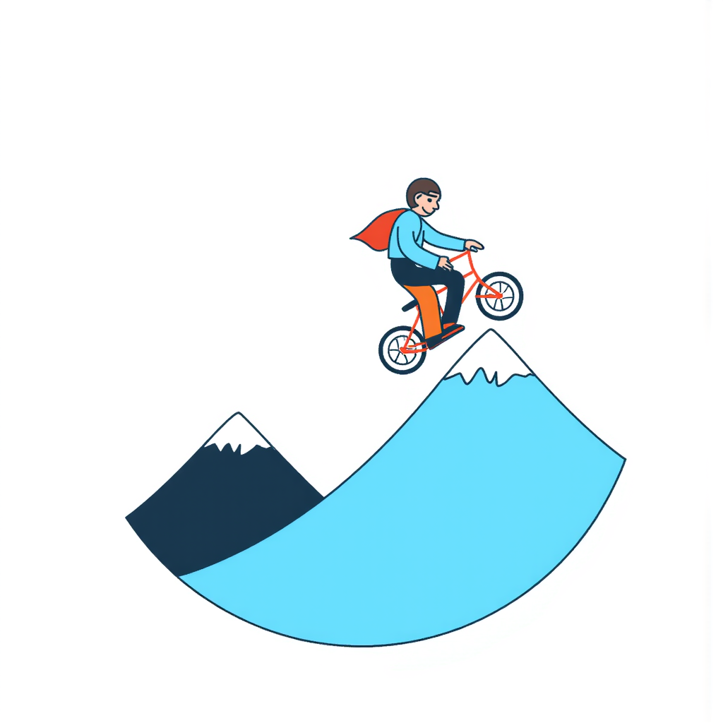a person riding a mountain 