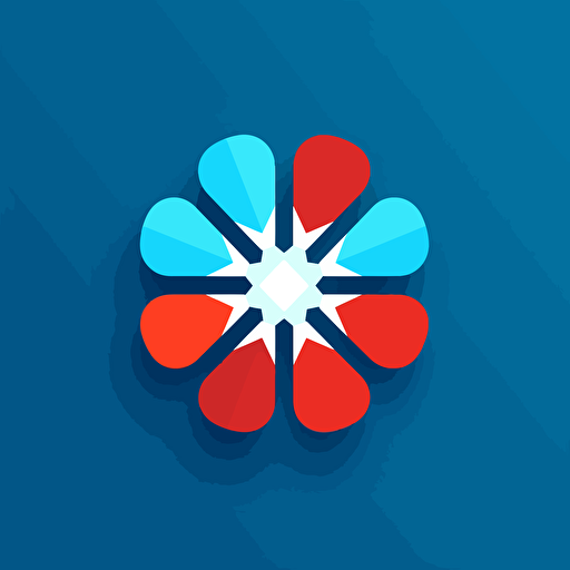 a swiss system development company logo with blue as base color, flat design, vector,