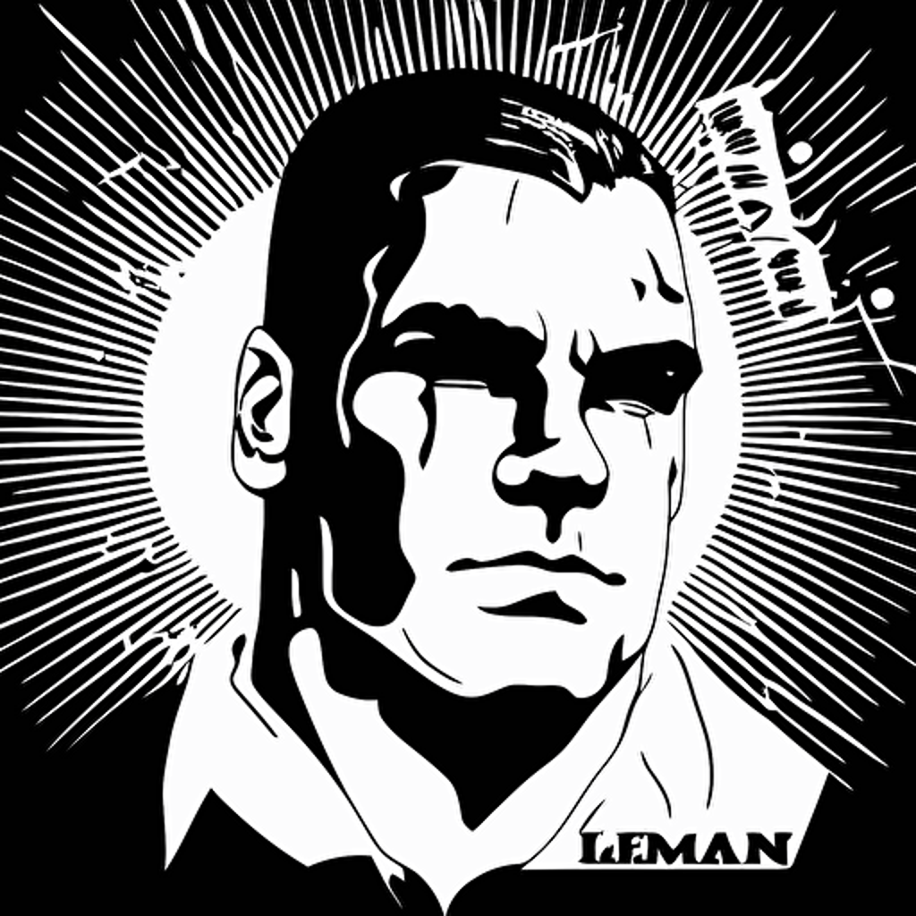 Lenny McLean vector illustration, drawing, logo, black and white