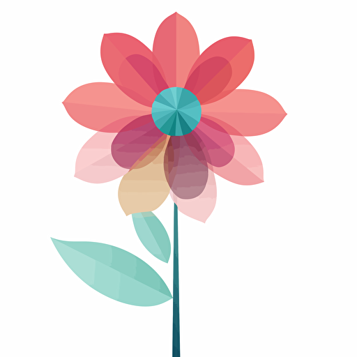 a single mothers day flower no stem, use pastel colors only, 2d clipart vector, minimalistic , hd, white background