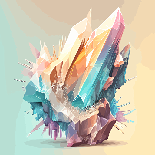 crystalline vector art pastel