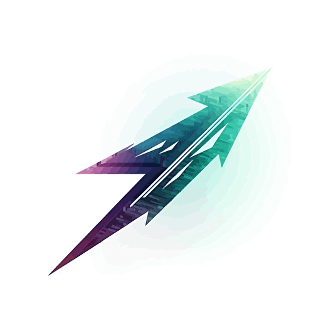 vectorized gradient, technological futuristic swosh arrow, white background
