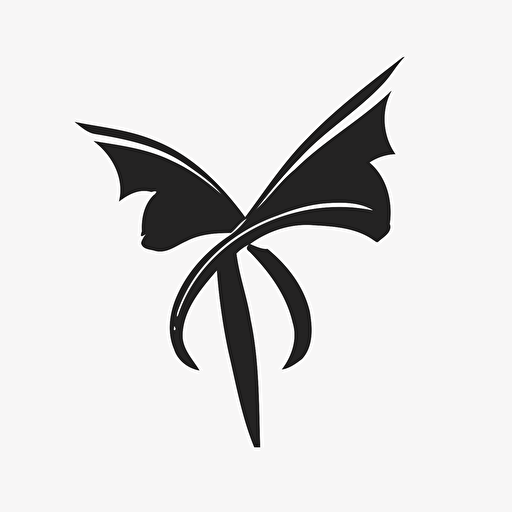 a timeless logo of an abstract bow black vector on white background