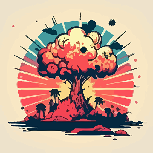 atomic bomb doodle vector ilustration