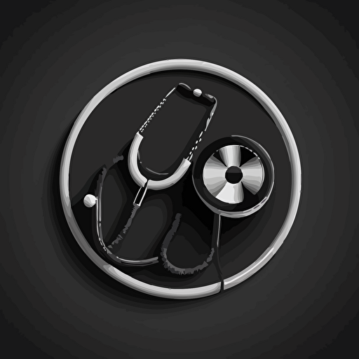 stethoscope icon, vector style, black and white