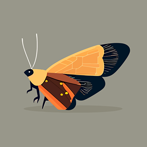 flat simple minimal basic vector shapes illustration of a Bogong Moth