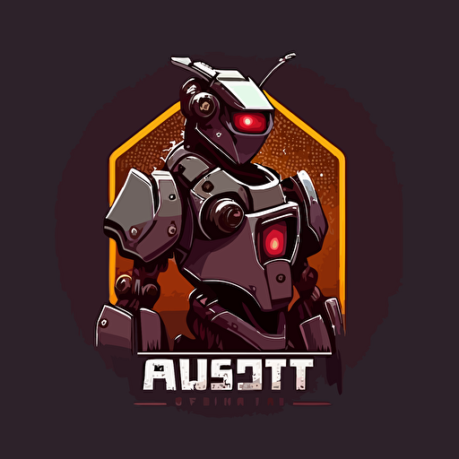 Mascot logo of a robot, simple, vector