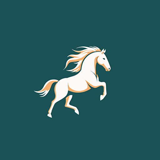 professional business logo, minimalistic vector design, rearing white horse, no text