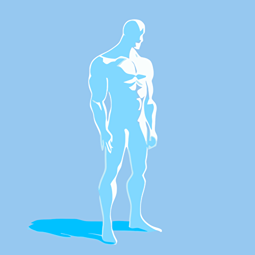 Plaintive, Introspectionelder, Tough, TGIF, light blue color, light blue background, simple design, vector style, white outline over silhouette